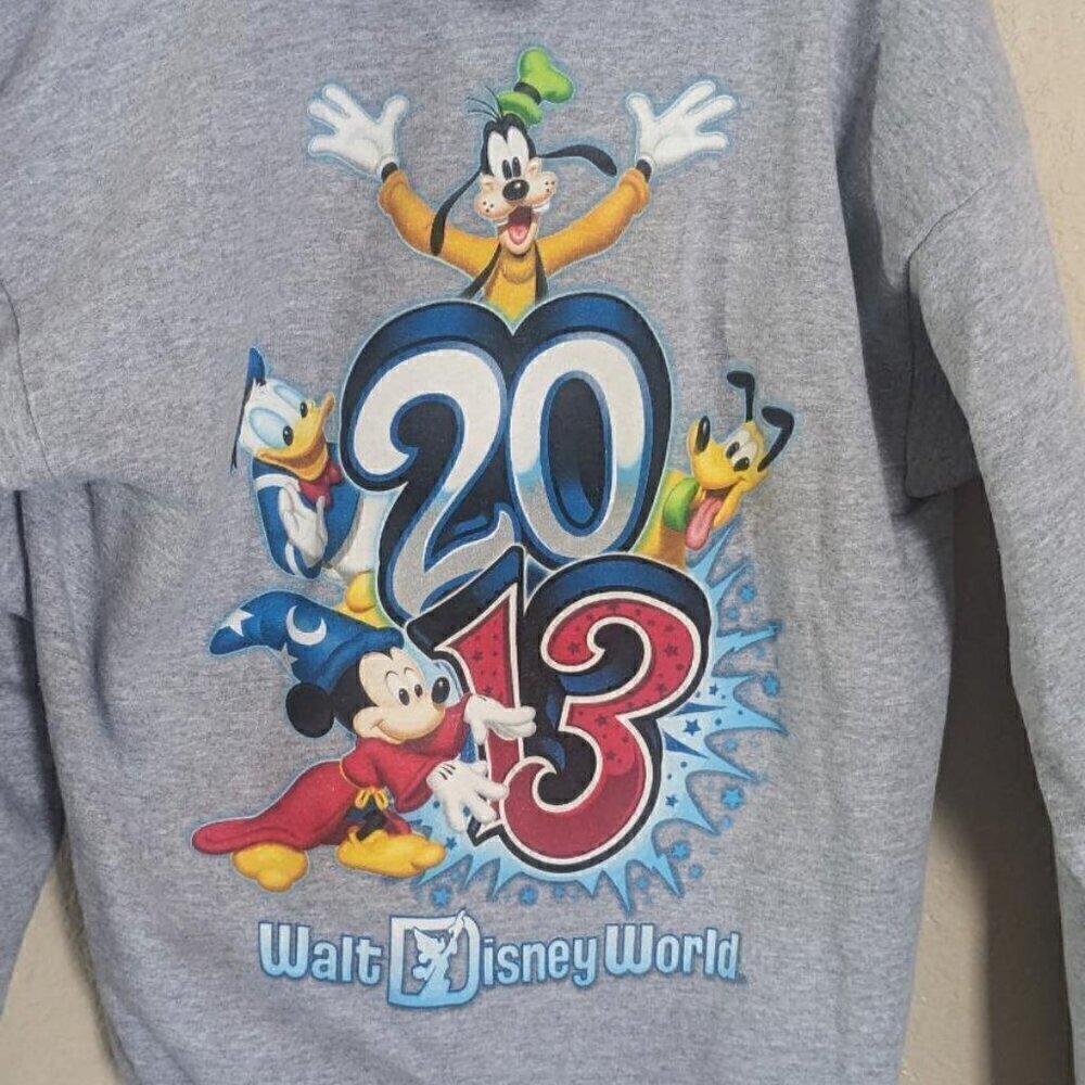 Walt Disney World Resort Parks 2013 Grey Zip up Hoodie Size M - Picture 2 of 7